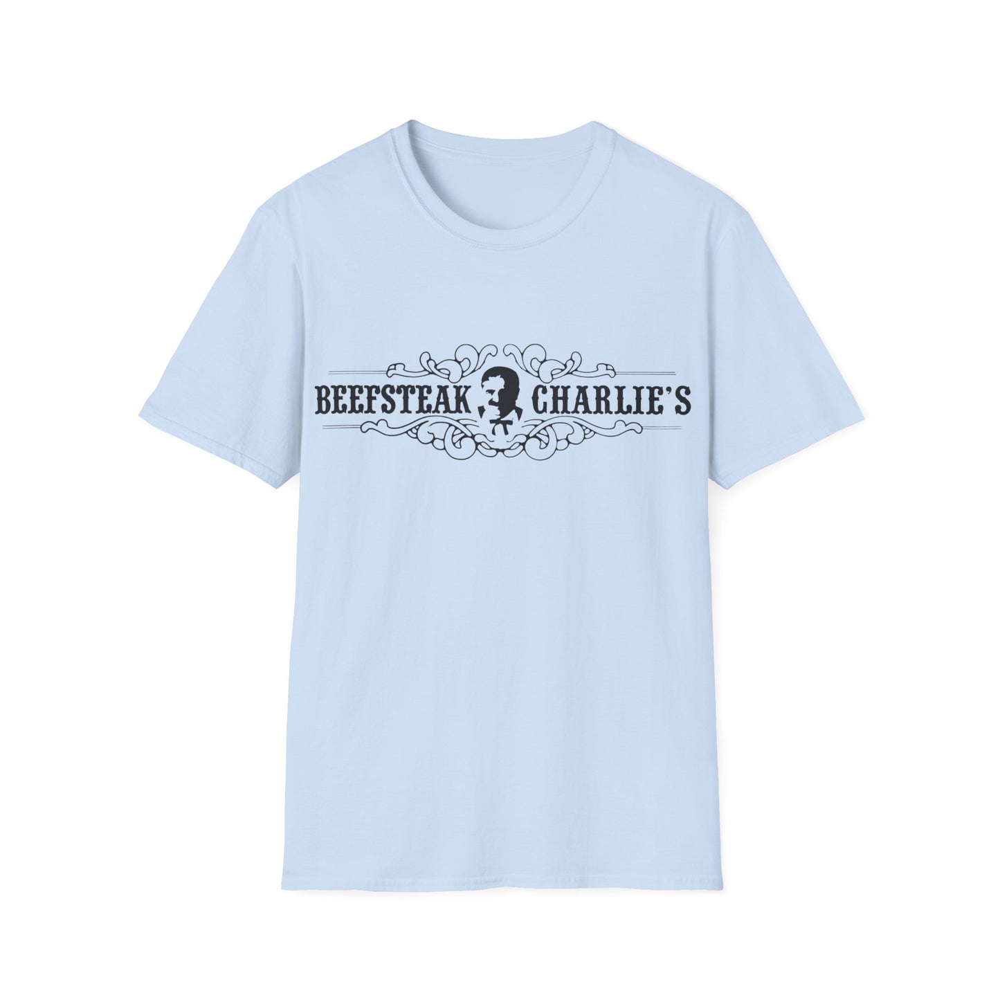 vintage defunct beefsteak charlie's logo tshirt