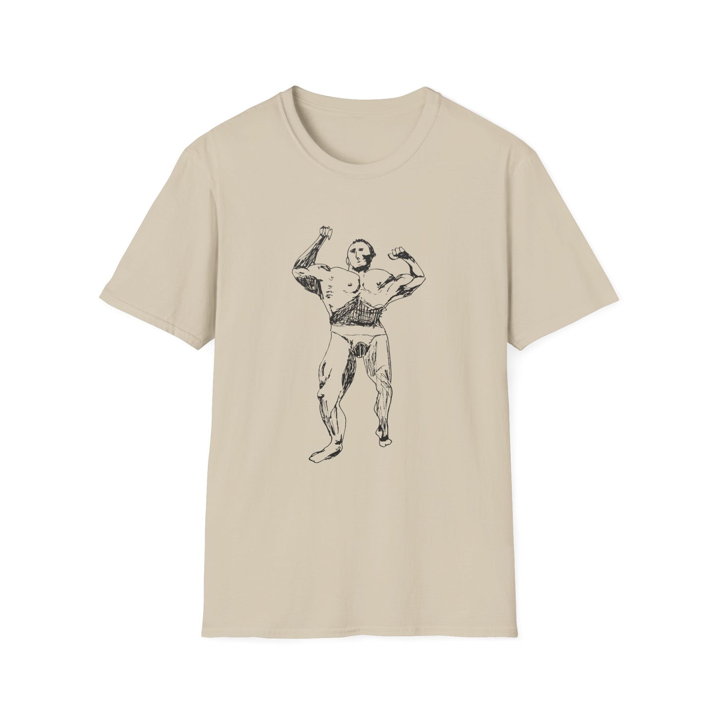 original drawing muscle man tshirt