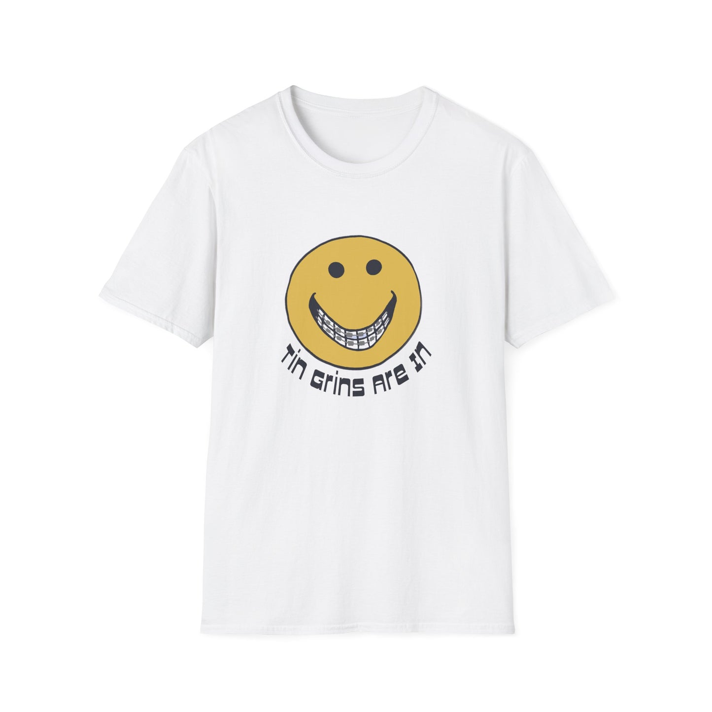 vintage tin grins are in 1970s design tshirt