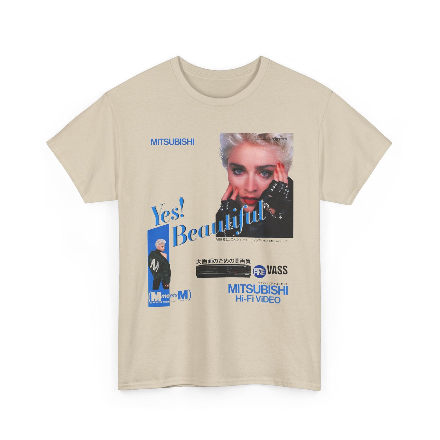 1987 japanese mitsubishi hi fi video ad with madonna reproduction tshirt