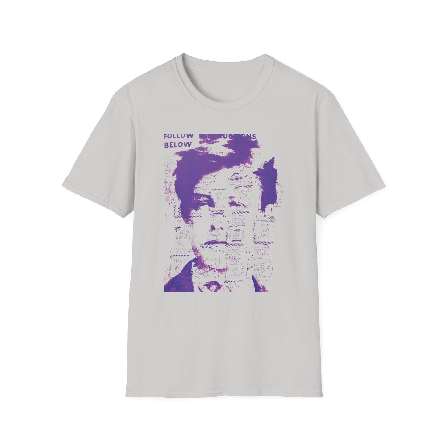 ray johnson arthur rimbaud art in purple tshirt