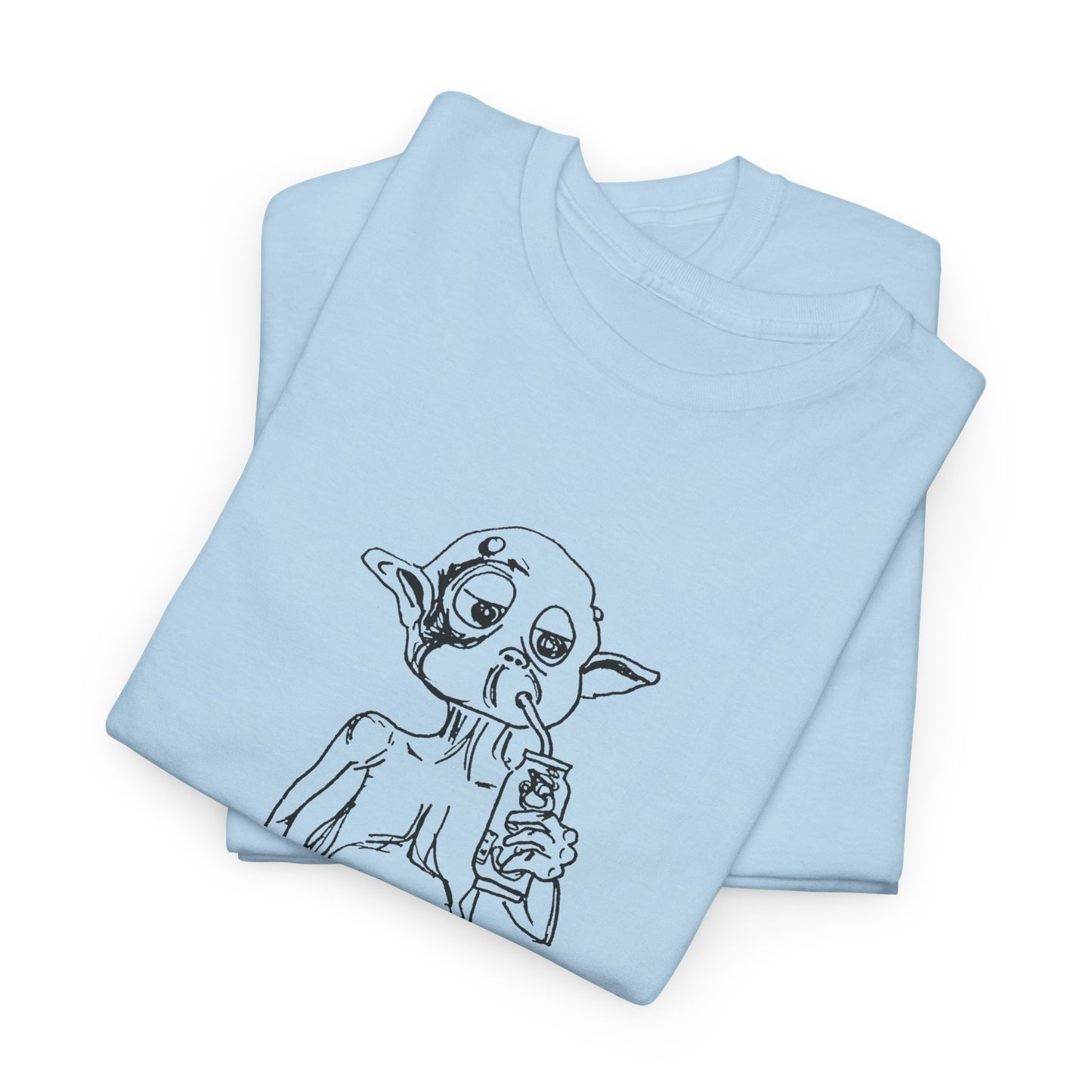 mysterious alien creature (MAC) drinking cola full body original sketch tshirt