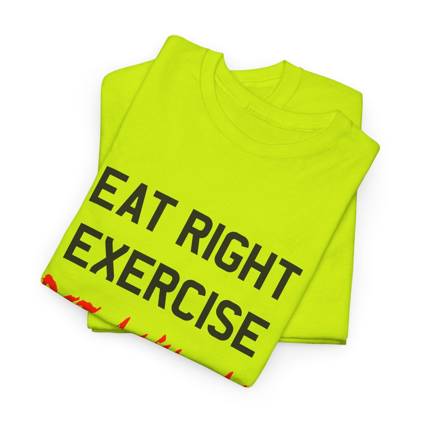 90s vintage graphic eat right die anyway reproduction tshirt