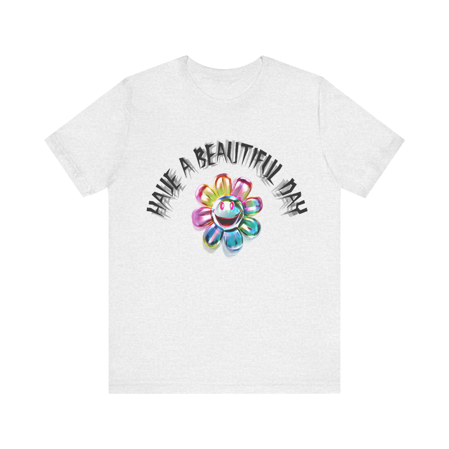 have a beautiful day chaotic rainbow daisy design tshirt