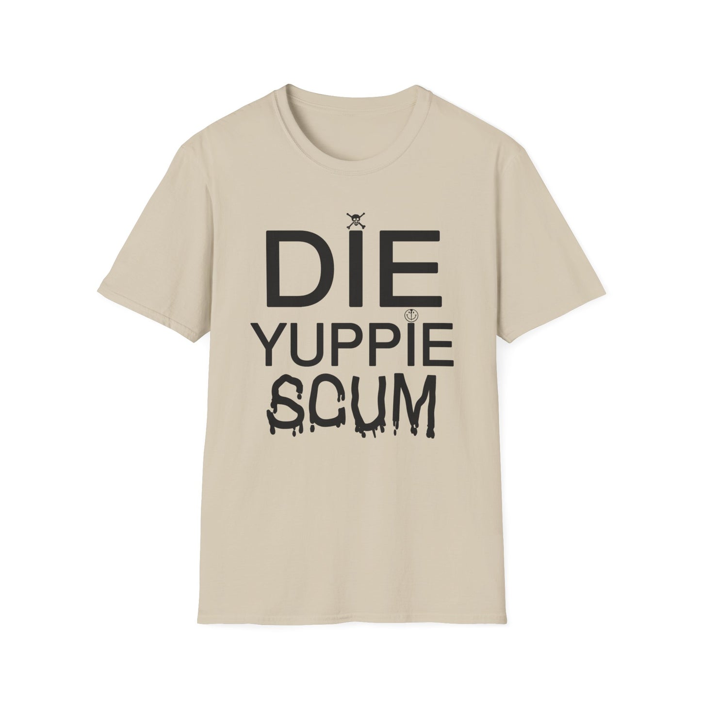 1980s NY inspired anti-gentrification message "die yuppie scum"! tshirt