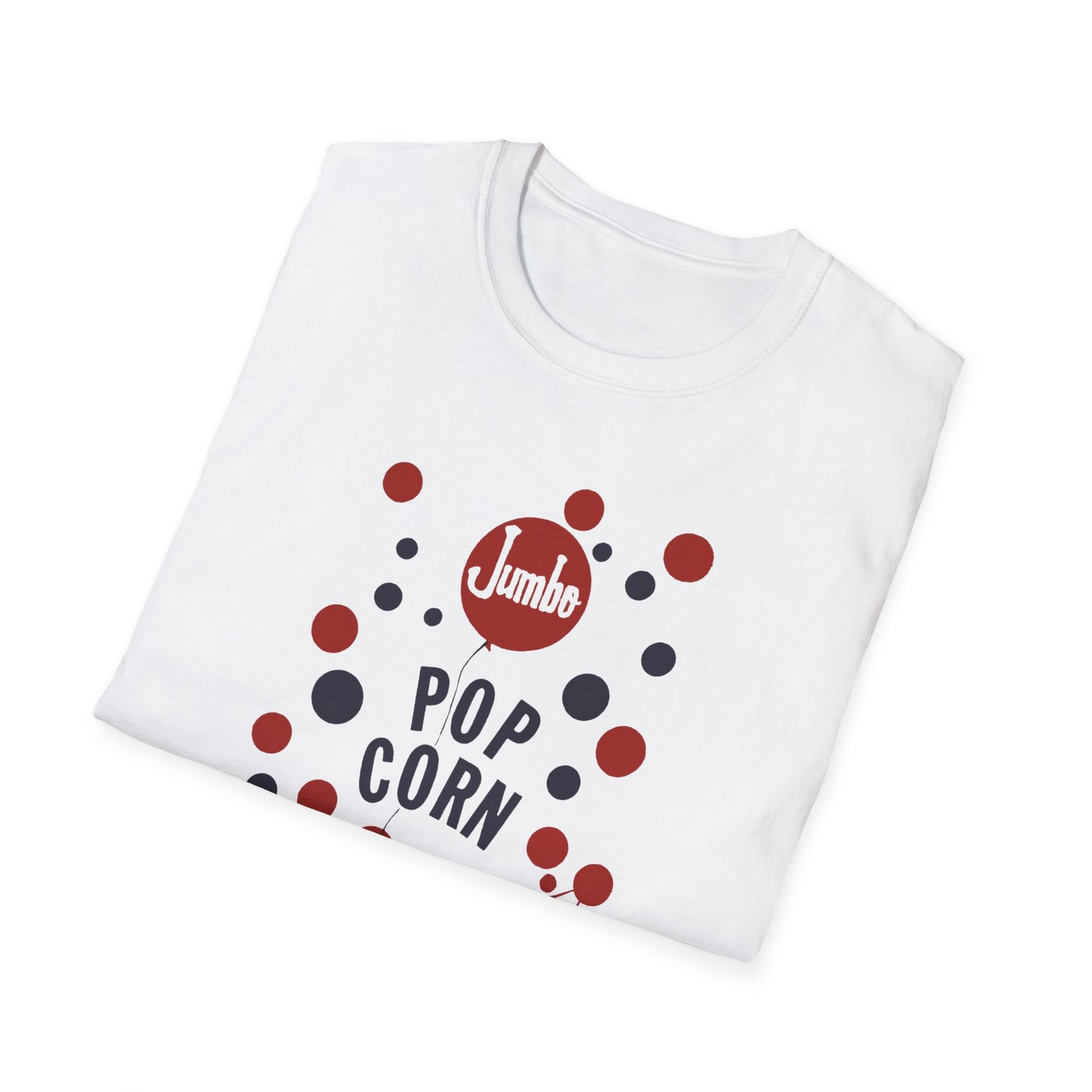 1960s popcorn box logo with a weird popcorn mascot clown tshirt