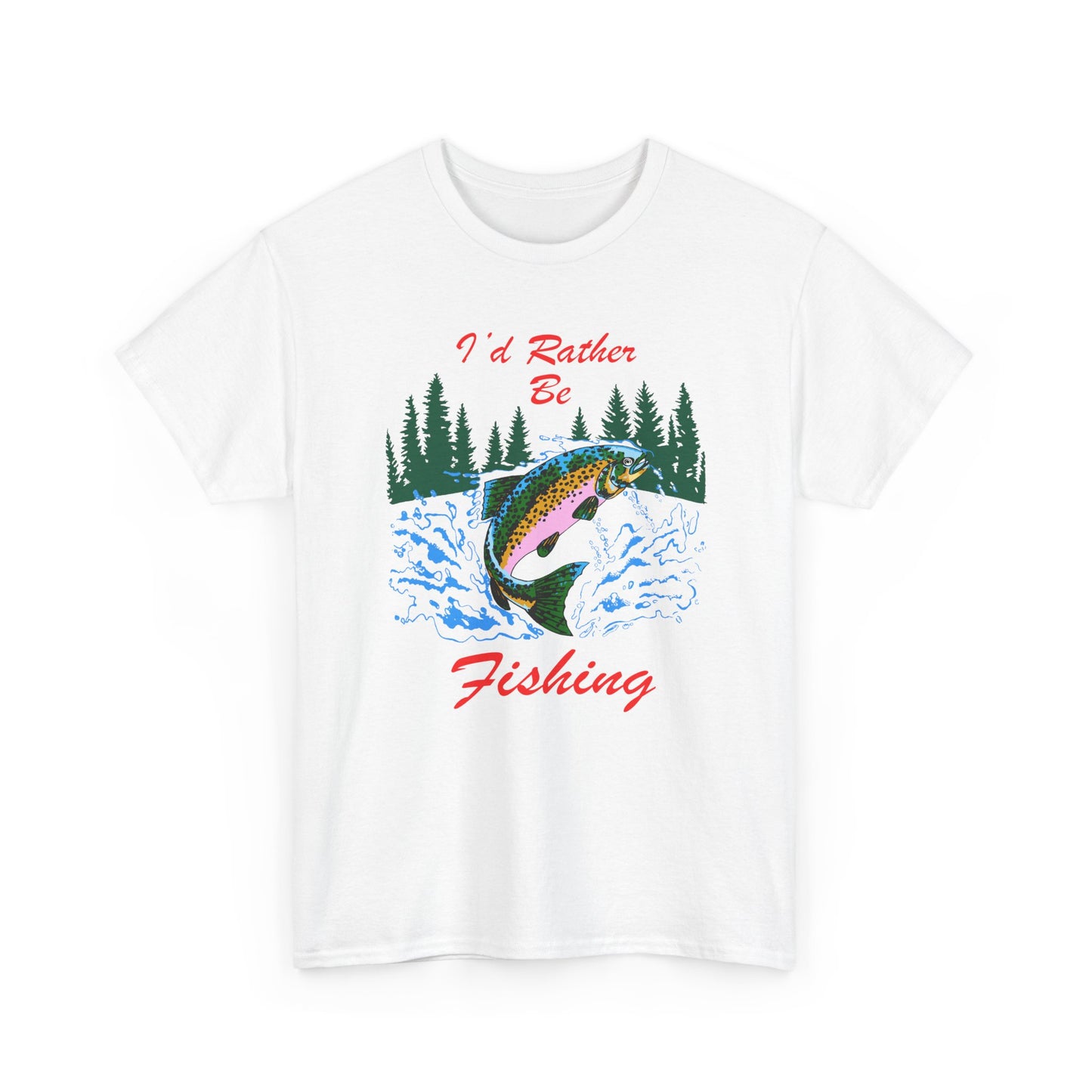 vintage i'd rather be fishing reproduction tshirt