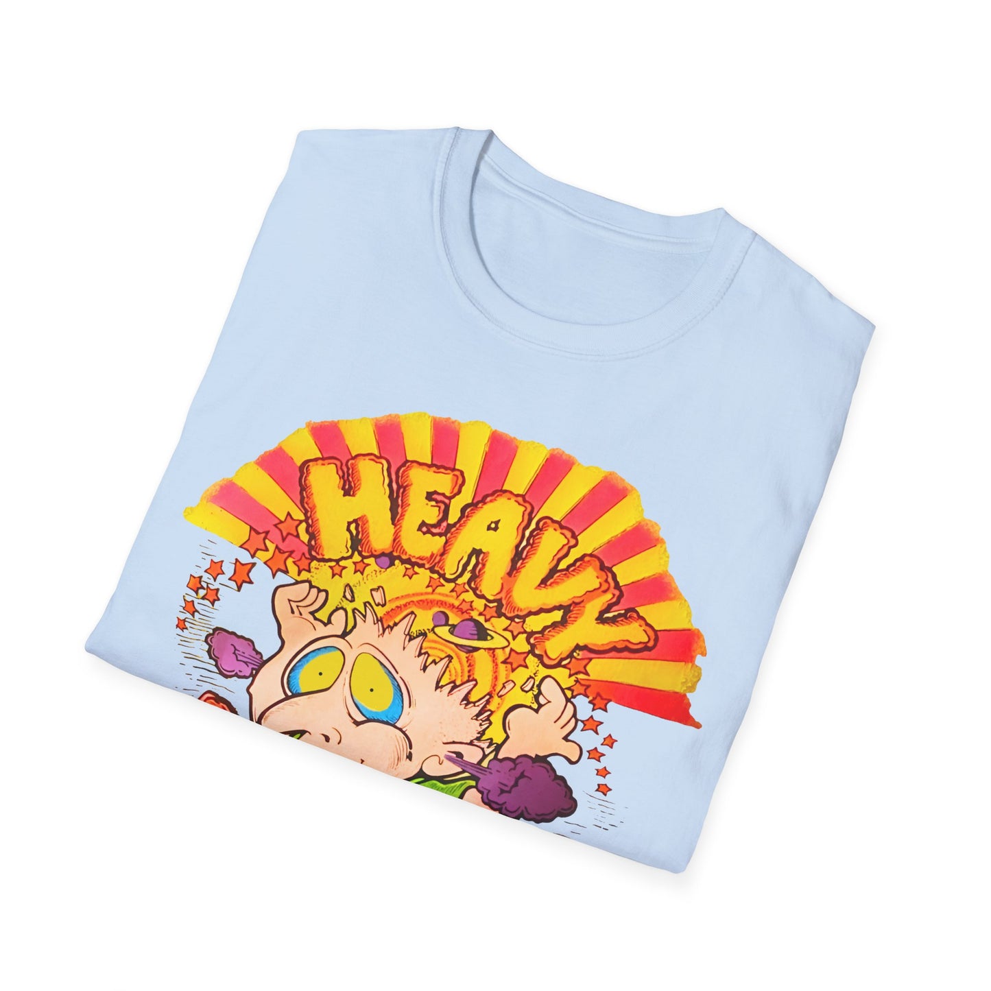 1970s "heavy trip" cartoon character reproduction tshirt