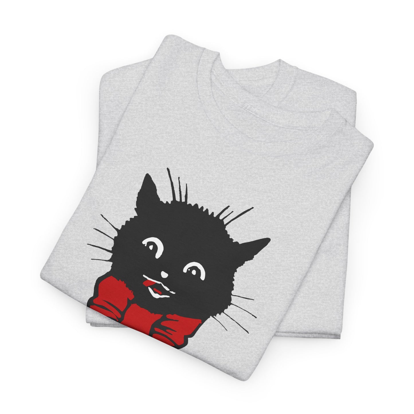 1922 calendar card graphic by unknown artist good luck cat tshirt