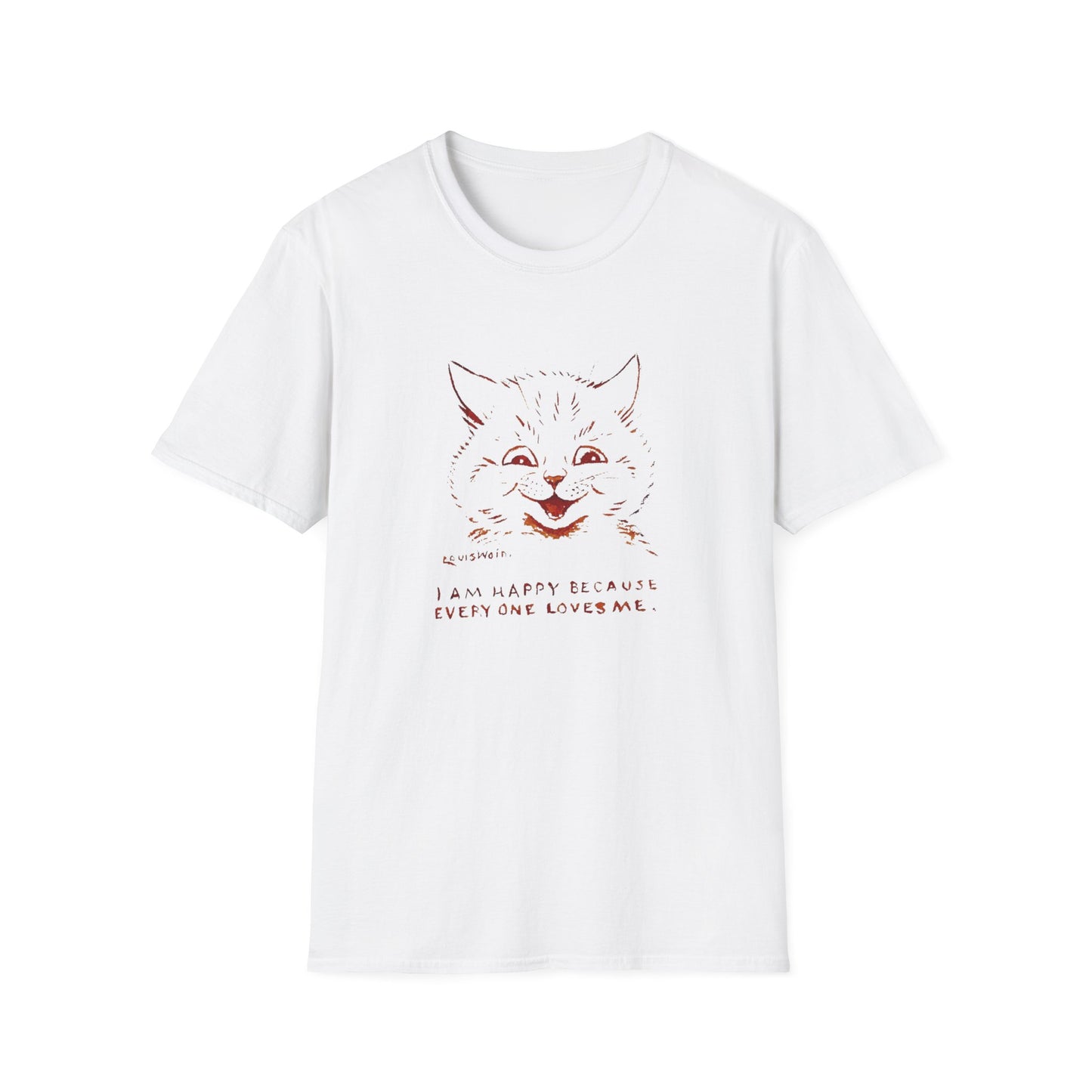 1924 louis wain cat painting i am happy because everyone loves me tshirt