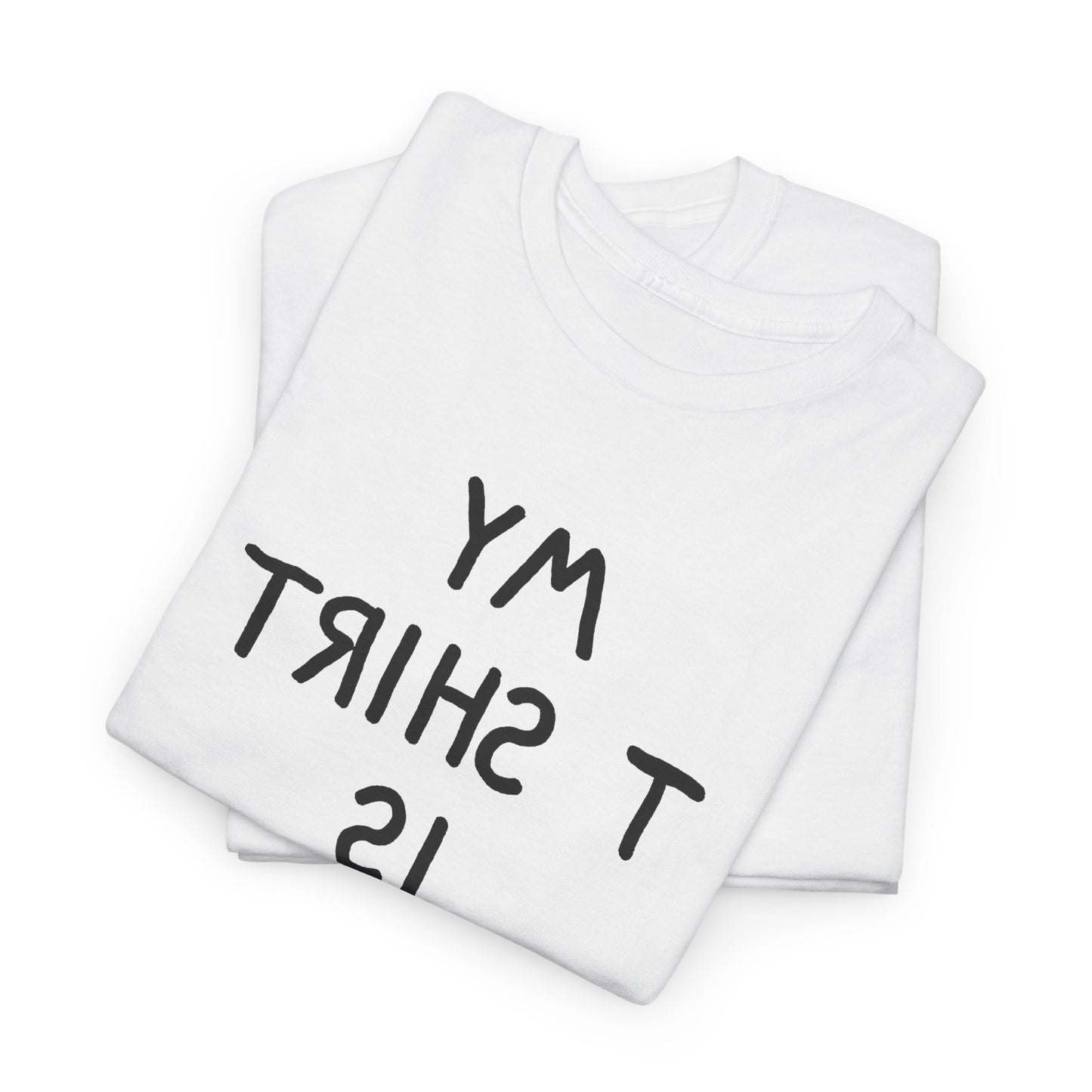 1960s novelty my tshirt is inside out spelled backwards custom hand drawn reproduction tshirt