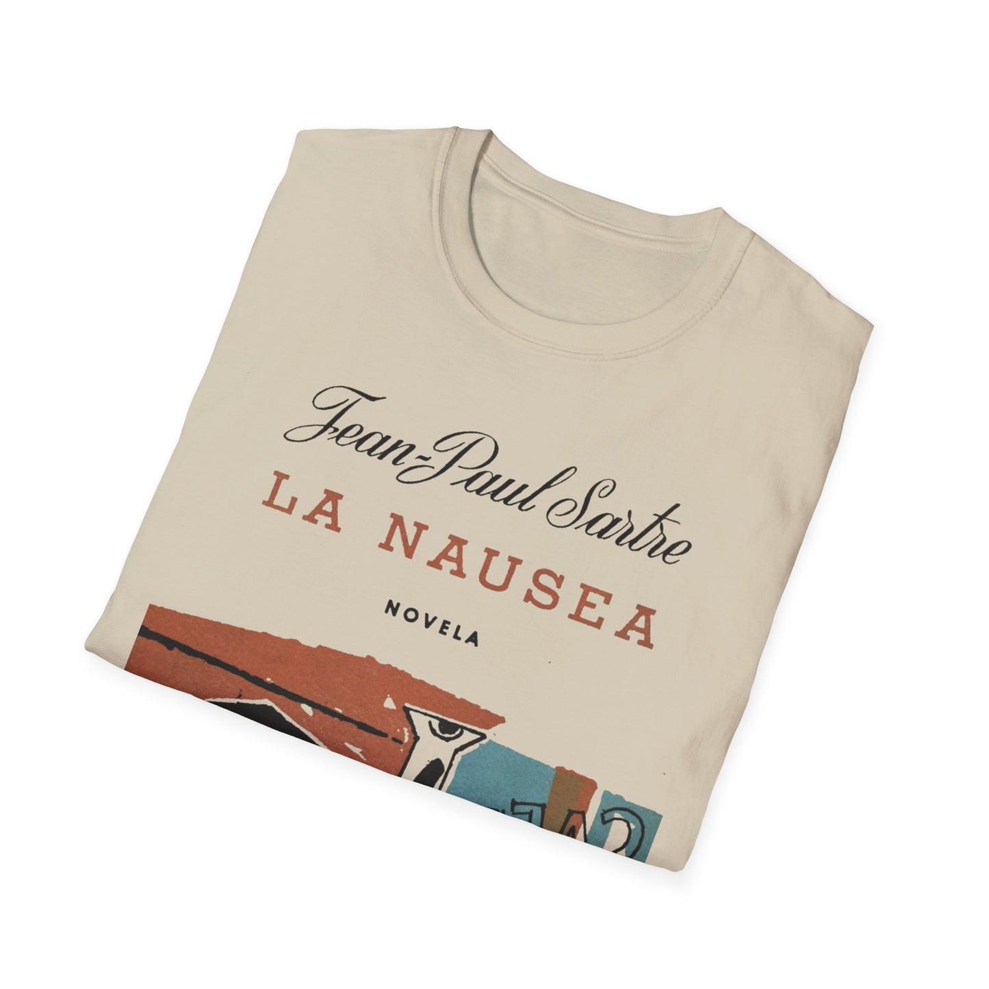 1938 spanish book cover for nausea by jean-paul sartre tshirt