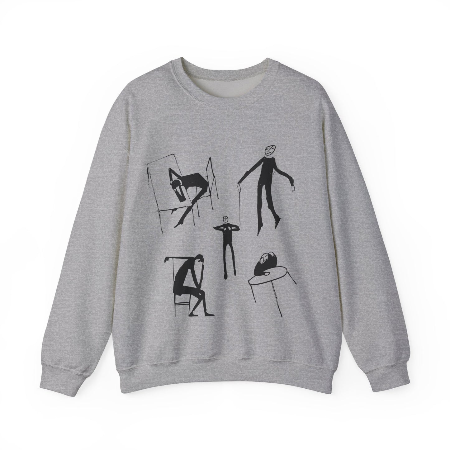 early 1900s sketches (collage of sketches) india ink on paper by franz kafka unisex heavy blend crewneck sweatshirt