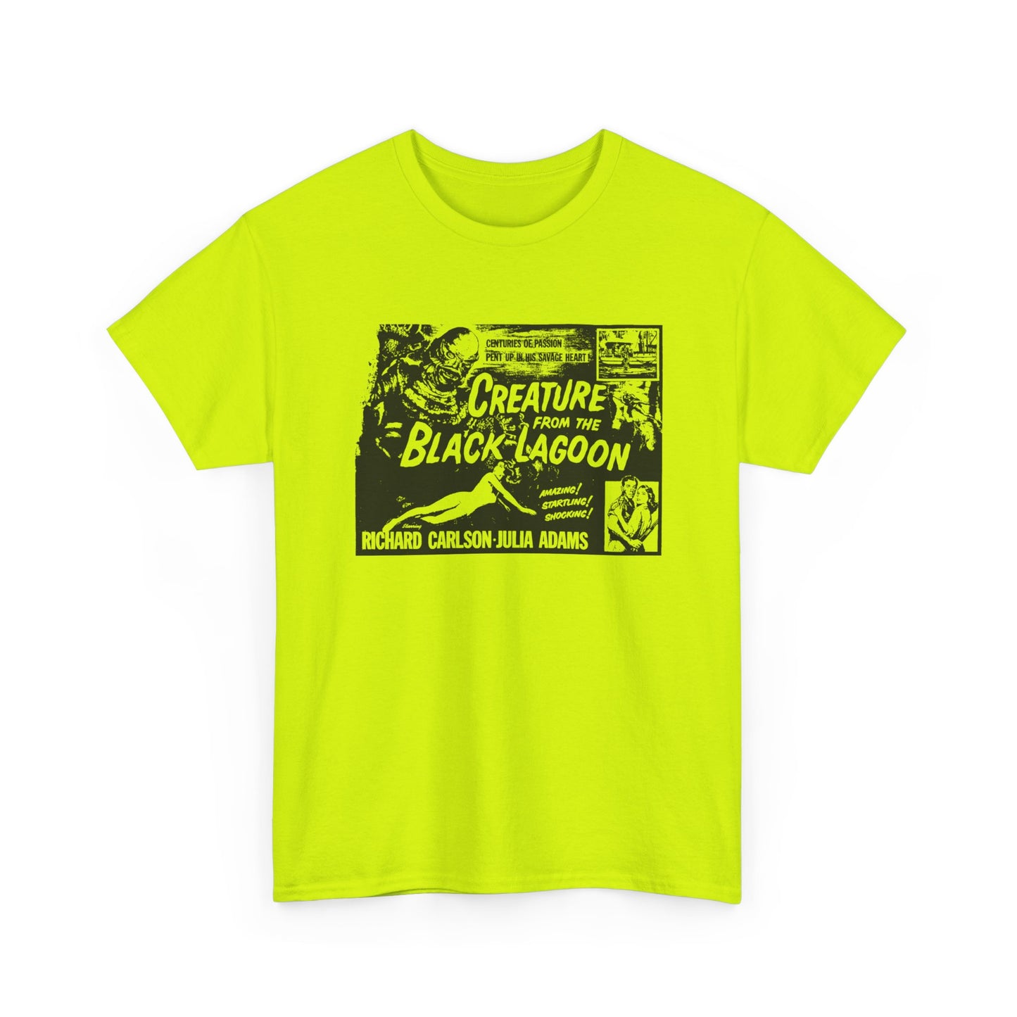 creature from the black lagoon 1954 movie poster stencil style fan art tshirt