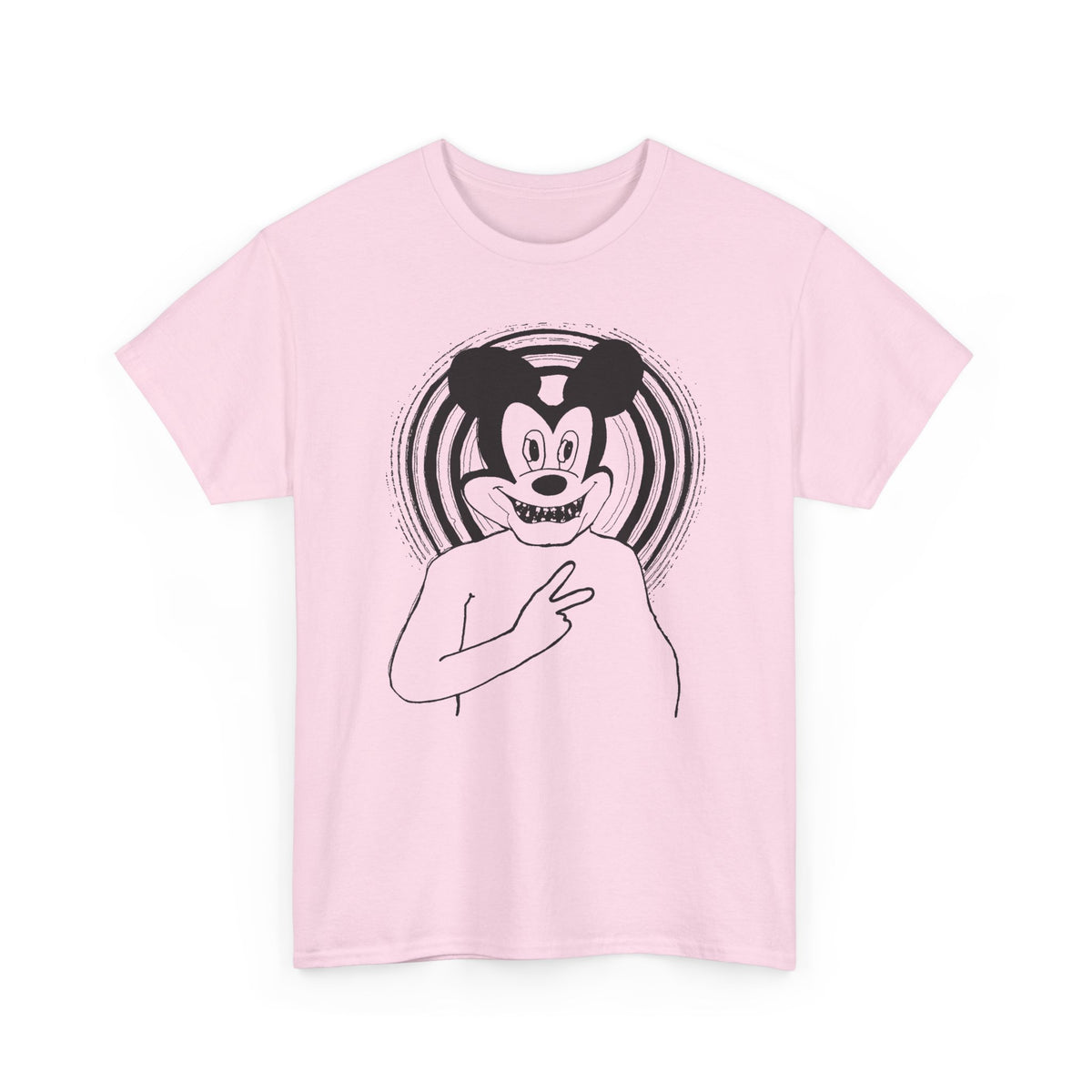 1960s british underground magazine peace sign mickey fan art edit with halo tshirt
