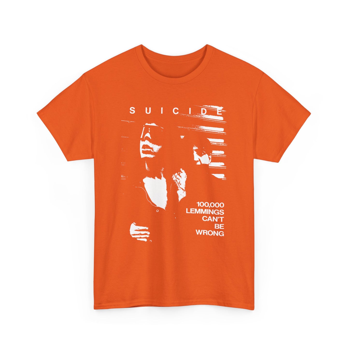 1980 zig zag magazine article on the band suicide 100 000 lemmings can't be wrong graphic tshirt