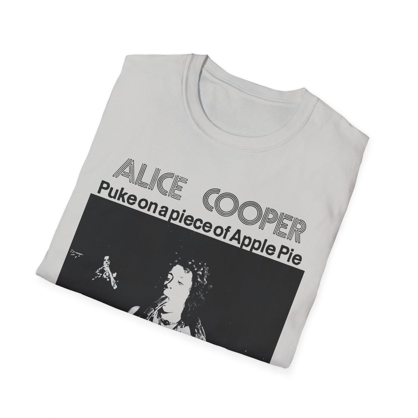 alice cooper puke on a piece of apple pie bootleg from detroit show 1971 tshirt