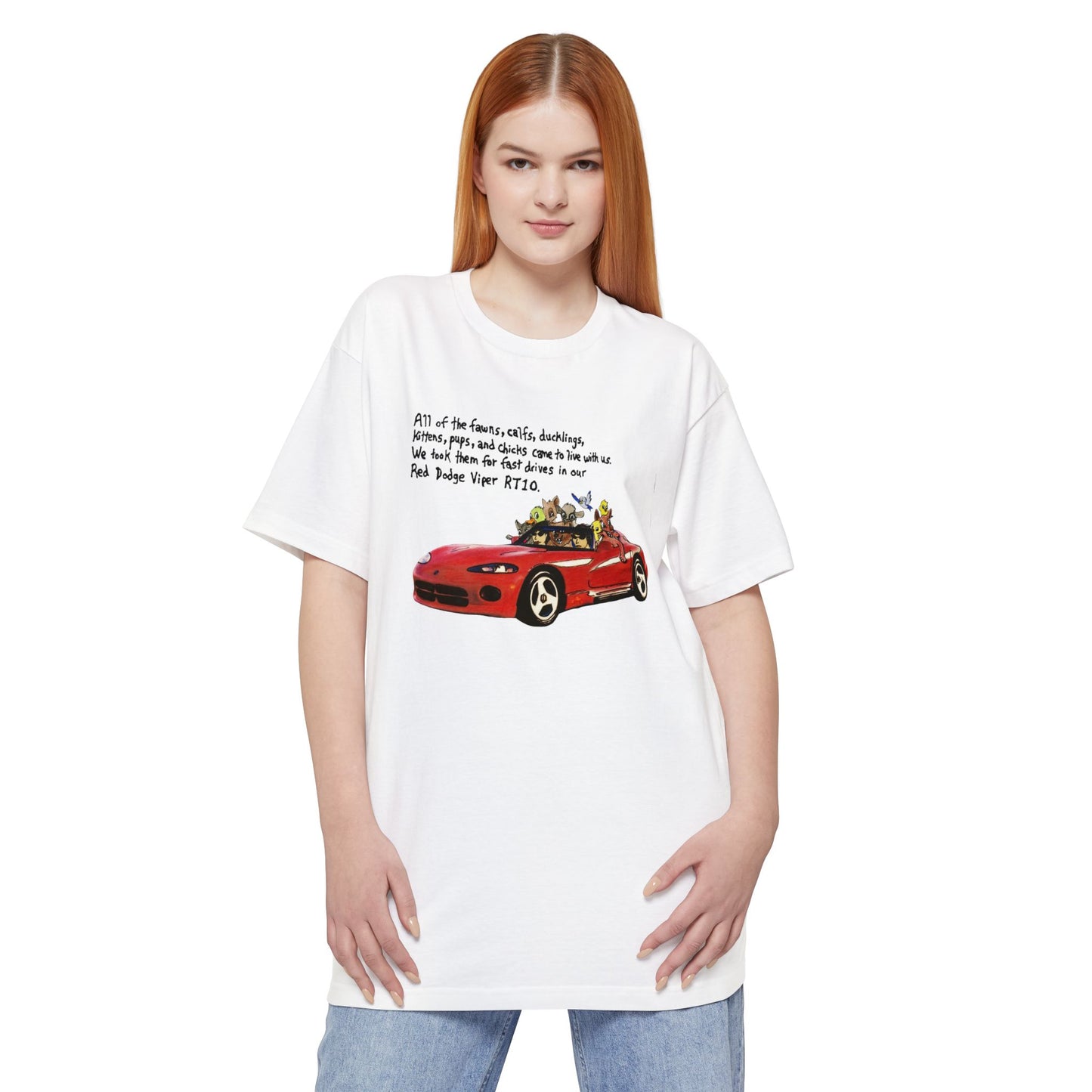 oversized dodge viper rt10 original drawing unisex tall beefy tshirt