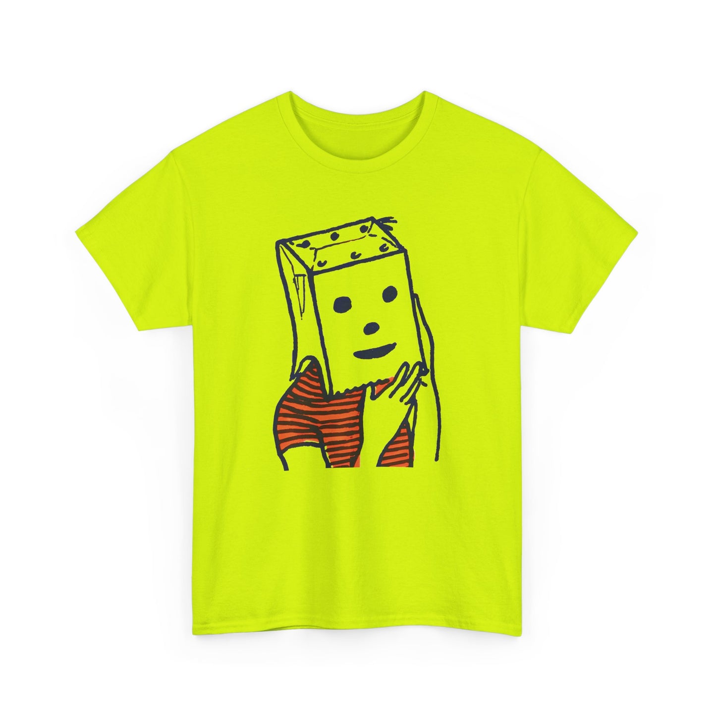 1950s magazine art paper bag halloween mask graphic tshirt