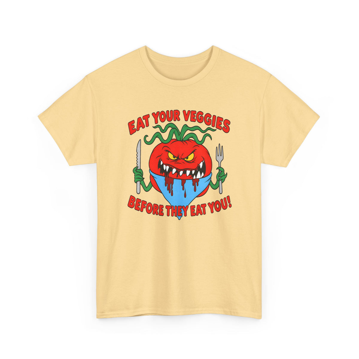 1990s eat your veggies before they eat you reproduction tshirt