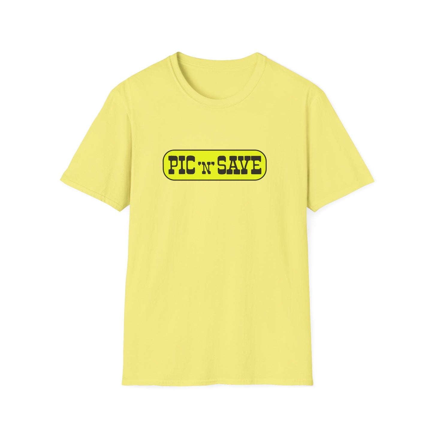pic n save retail chain logo tshirt