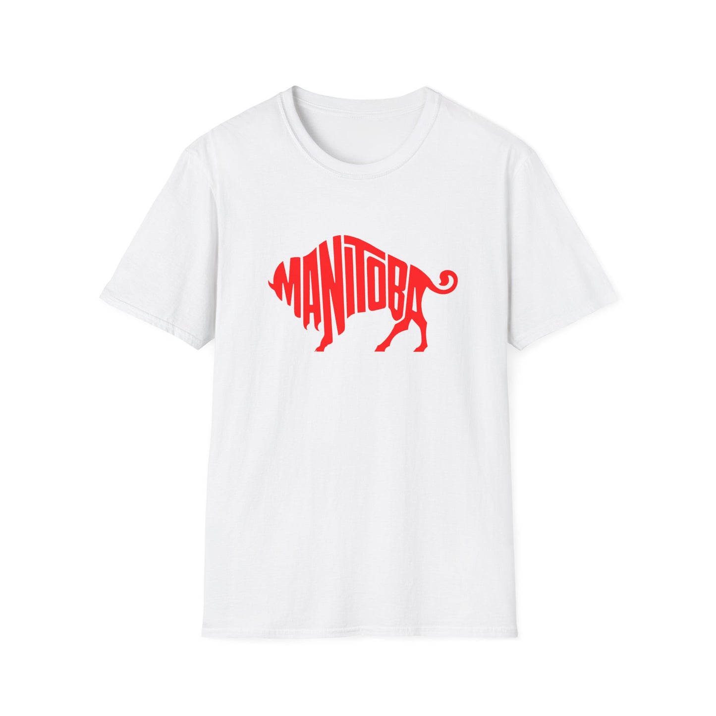 bison shaped manitoba logo from 1960's magazine tshirt