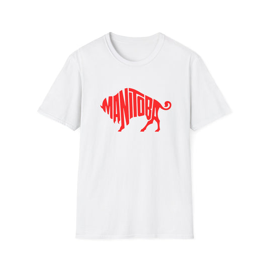 bison shaped manitoba logo from 1960's magazine tshirt