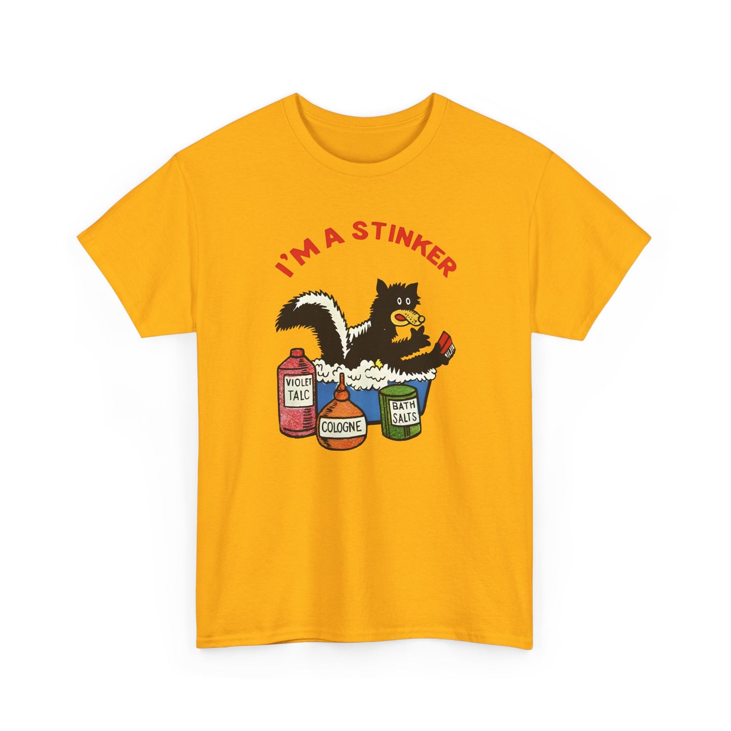 1960s skunk in bath i'm a stinker reproduction tshirt