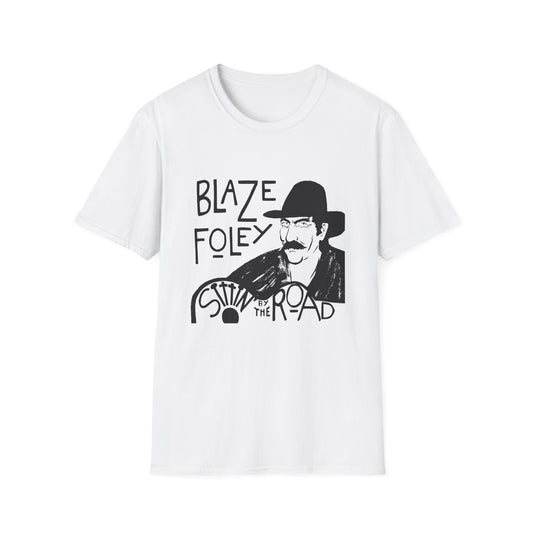 blaze foley sittin' by the road black stencil fan art tshirt