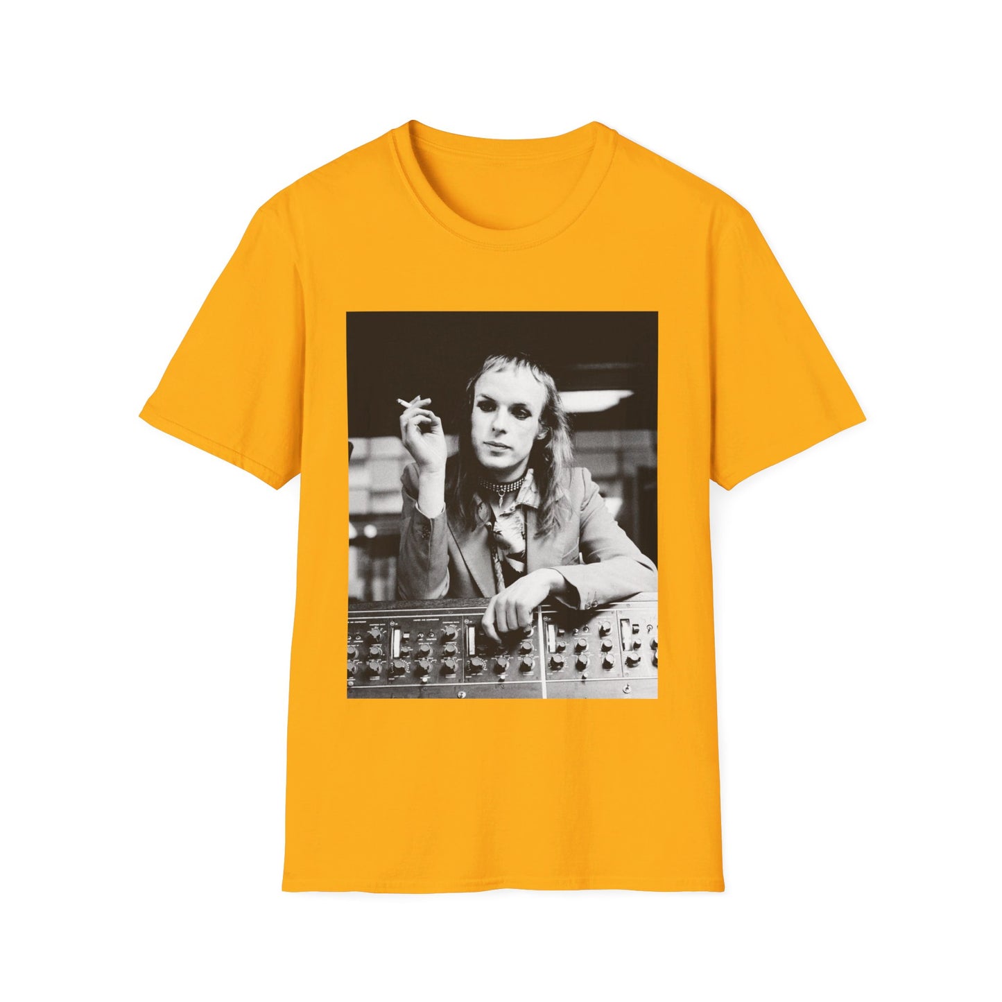 brian eno smoking at the console tshirt (multiple colors)