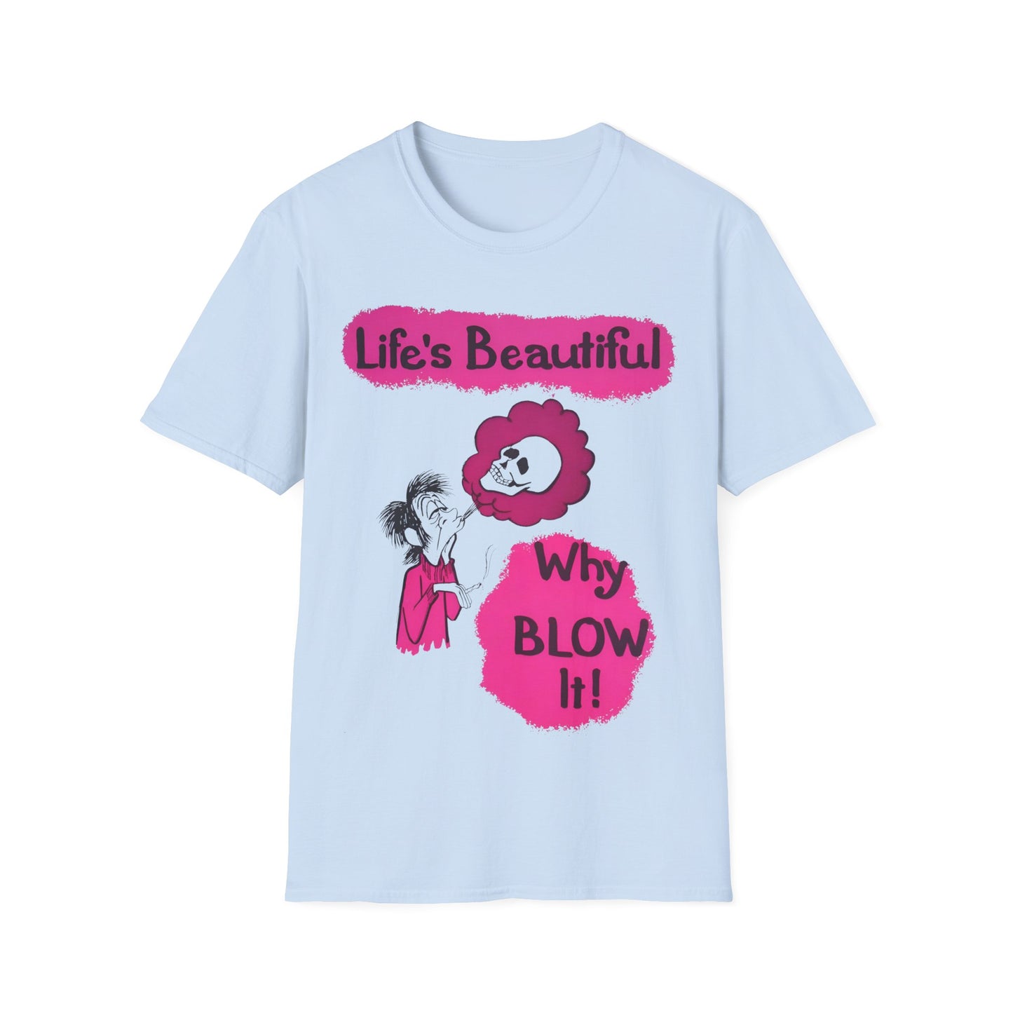 1960s/70s anti-drug poster tshirt "life's beautiful, why blow it?" by smartset smarteen s.o.s tshirt