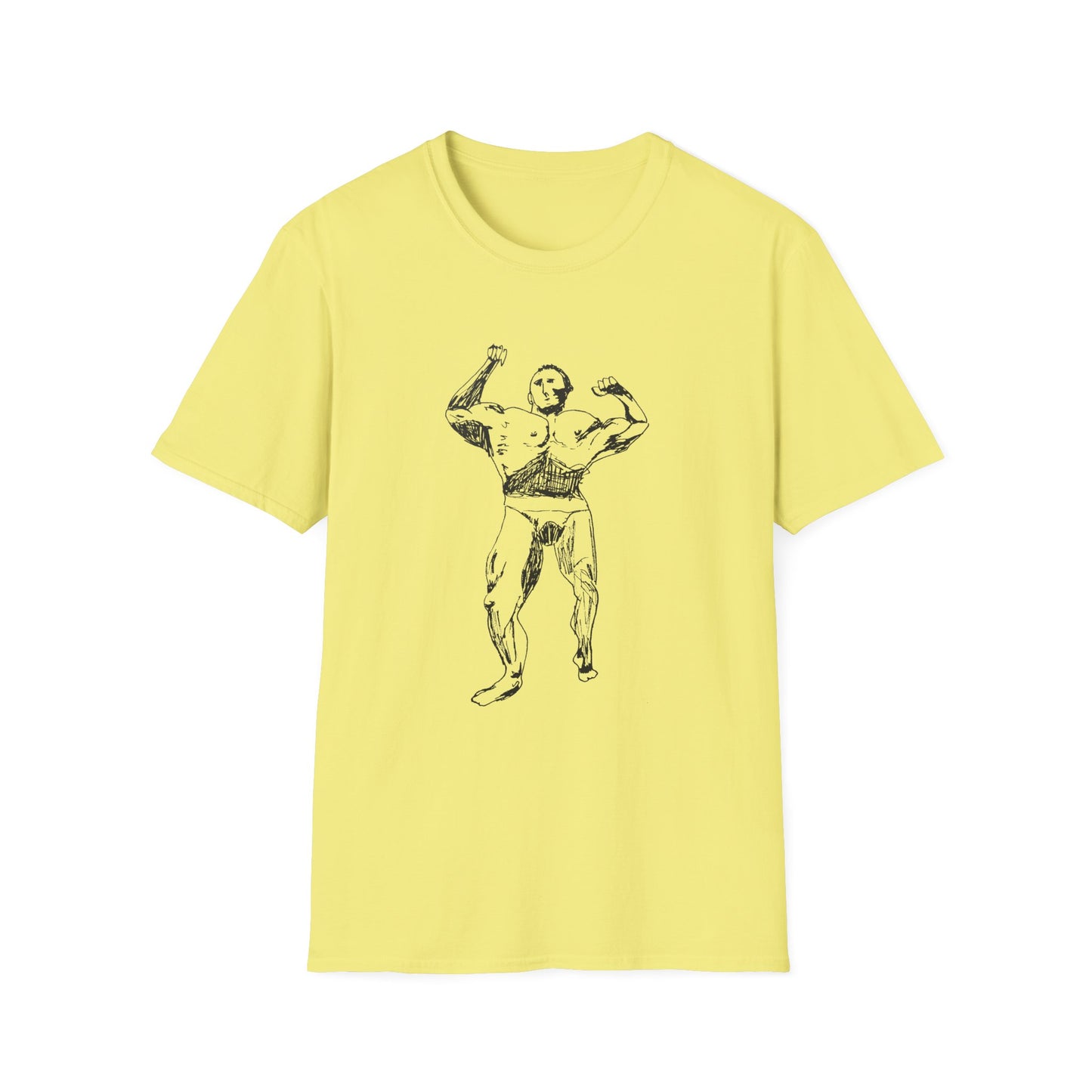 original drawing muscle man tshirt