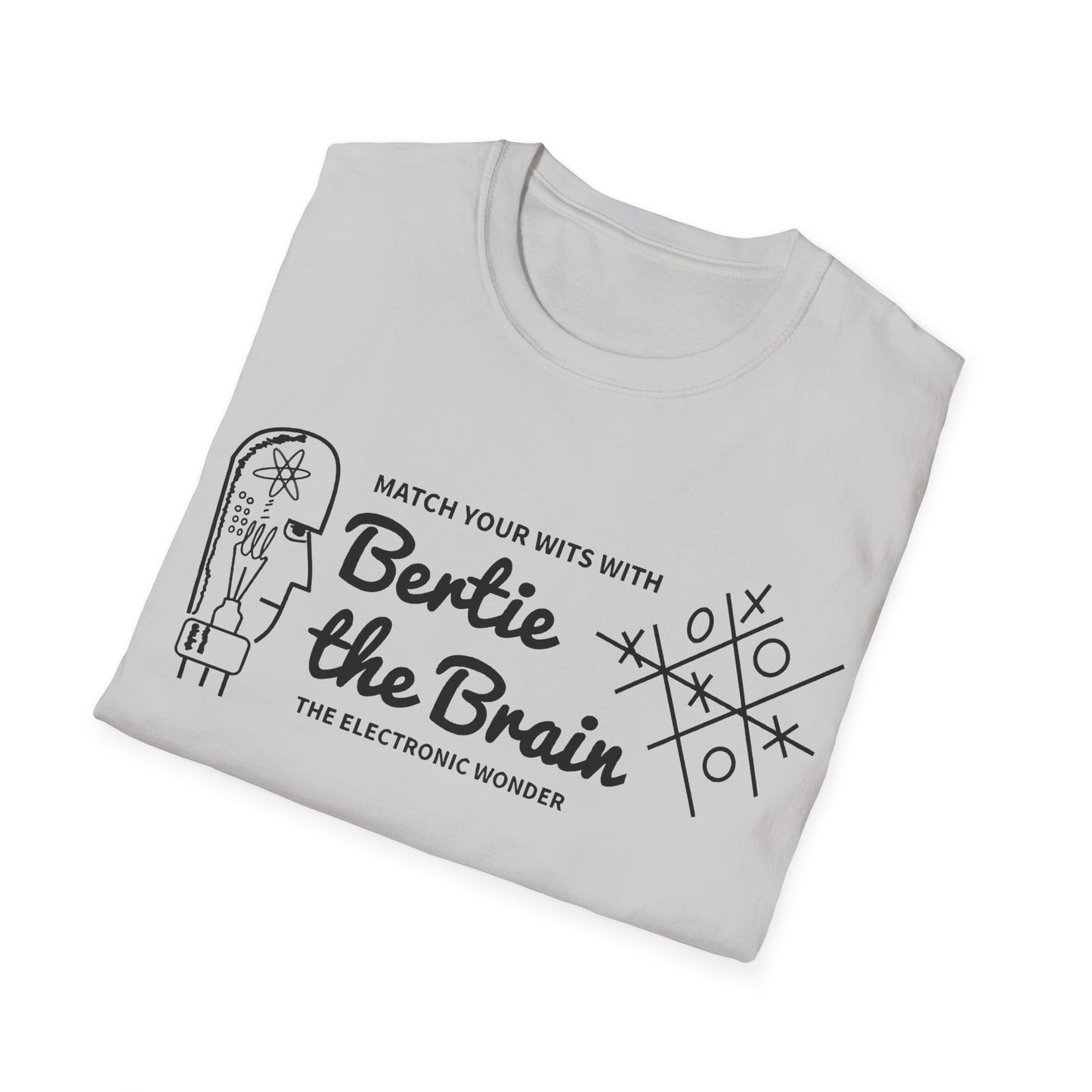 bertie the brain 1950 video game tshirt