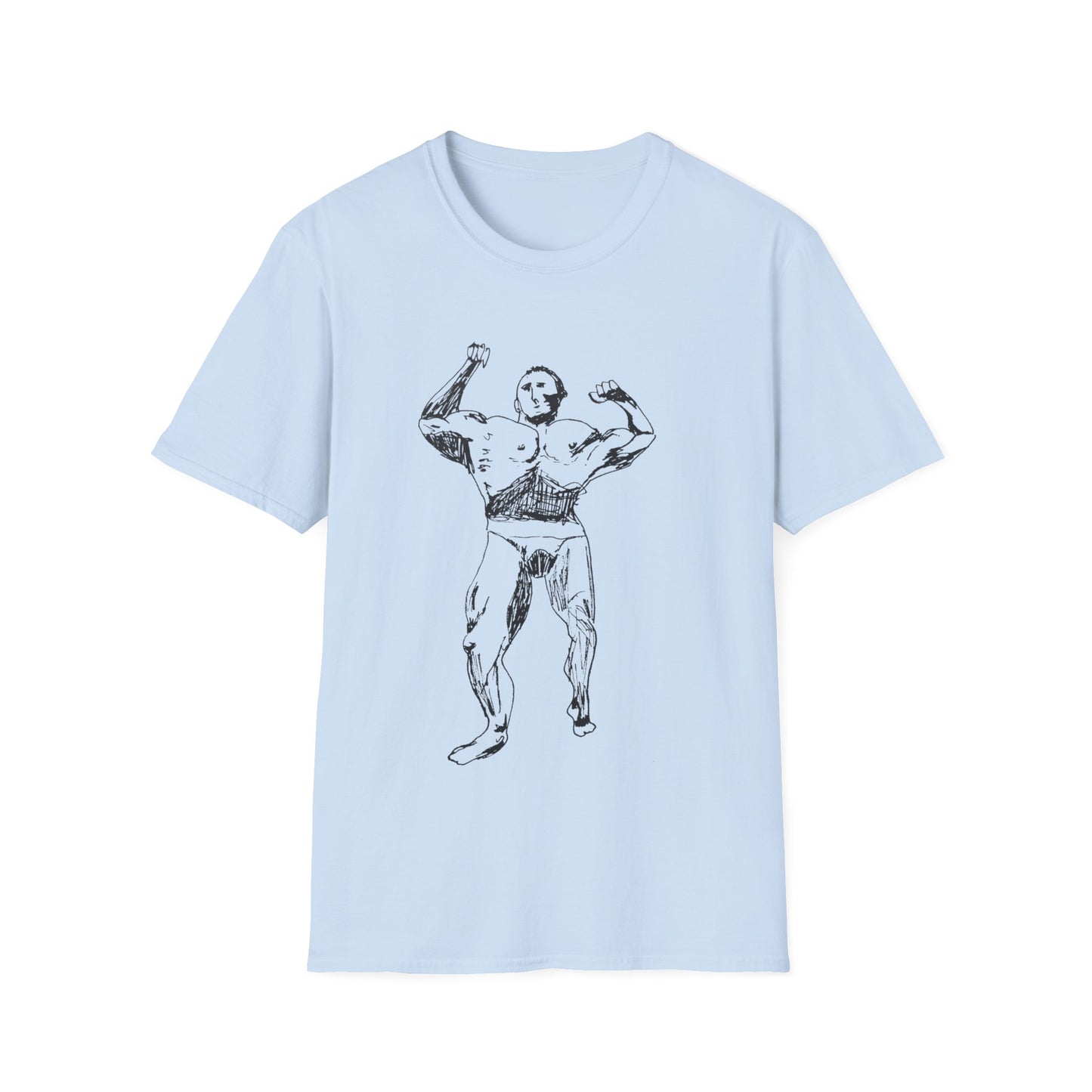 muscle man tshirt original drawing