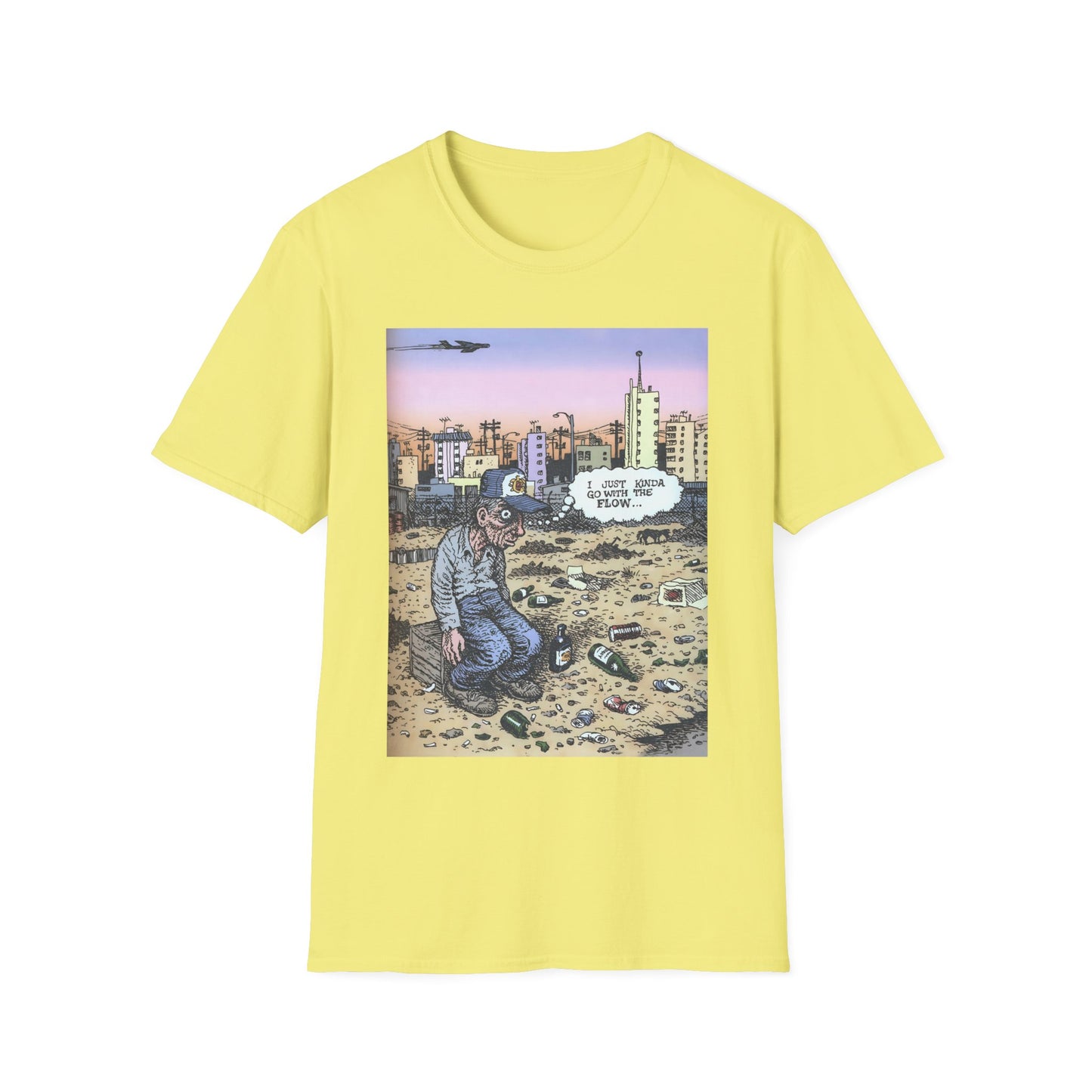 r. crumb i just kinda go with the flow color tshirt