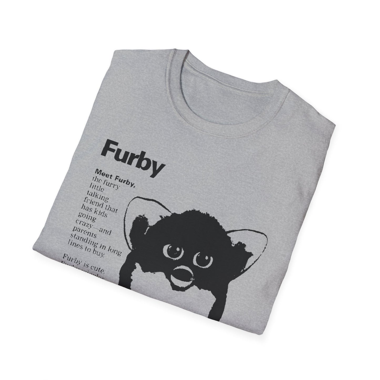 1990s furby advertisement meet furby fan art tshirt