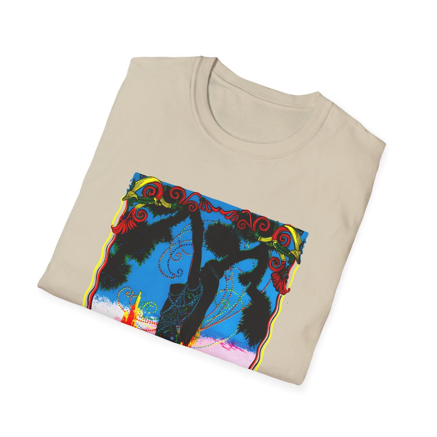 1960's dessert blossom black light psychedelic poster tshirt