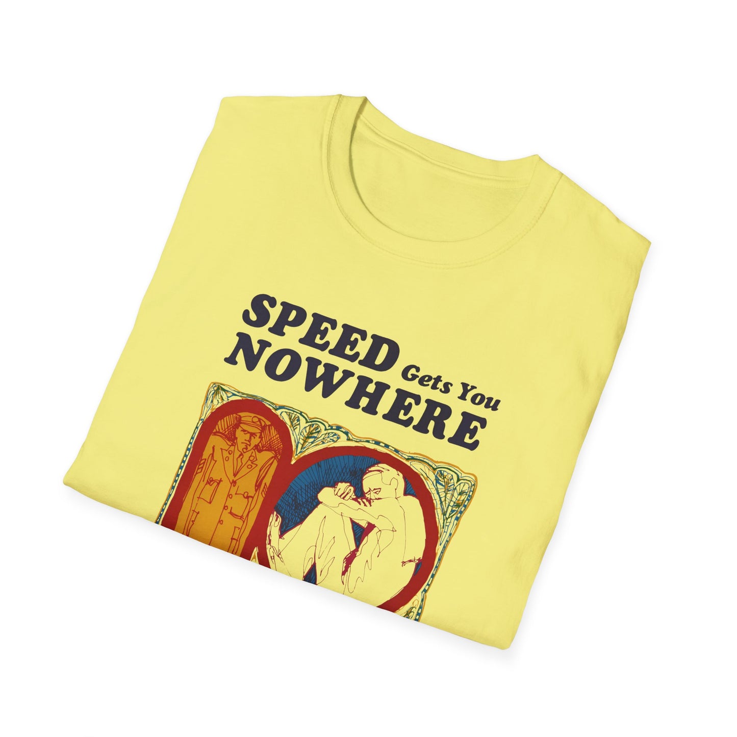 1970s anti drug campaign poster speed gets you nowhere tshirt