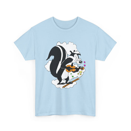 vintage milk cap pepe playing fiddle in clouds tshirt
