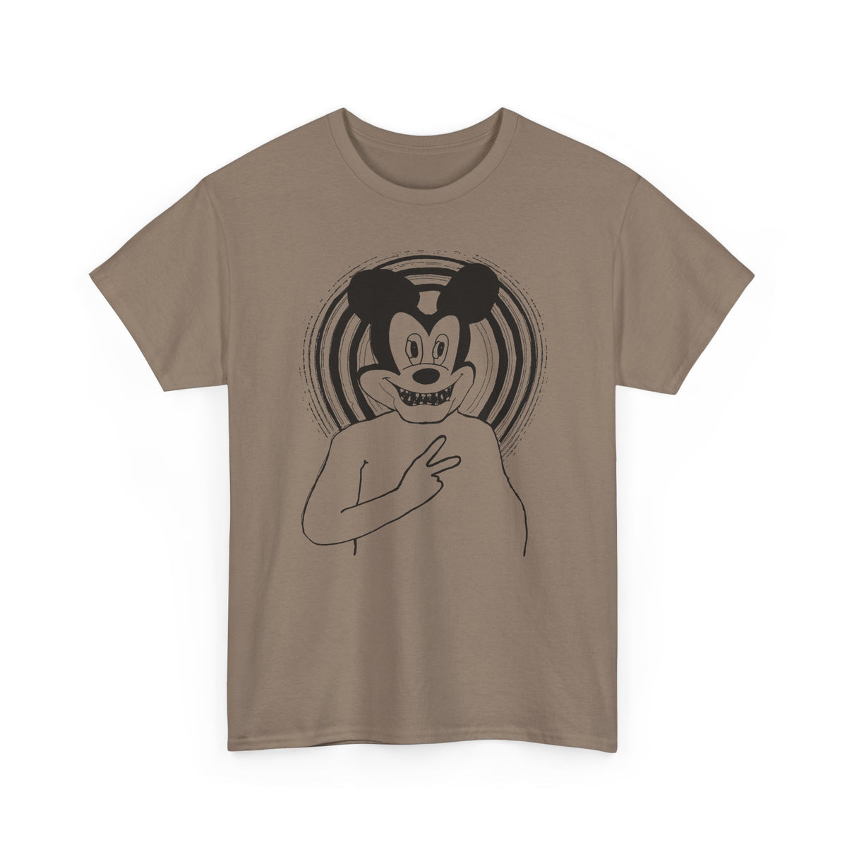 1960s british underground magazine peace sign mickey fan art edit with halo tshirt