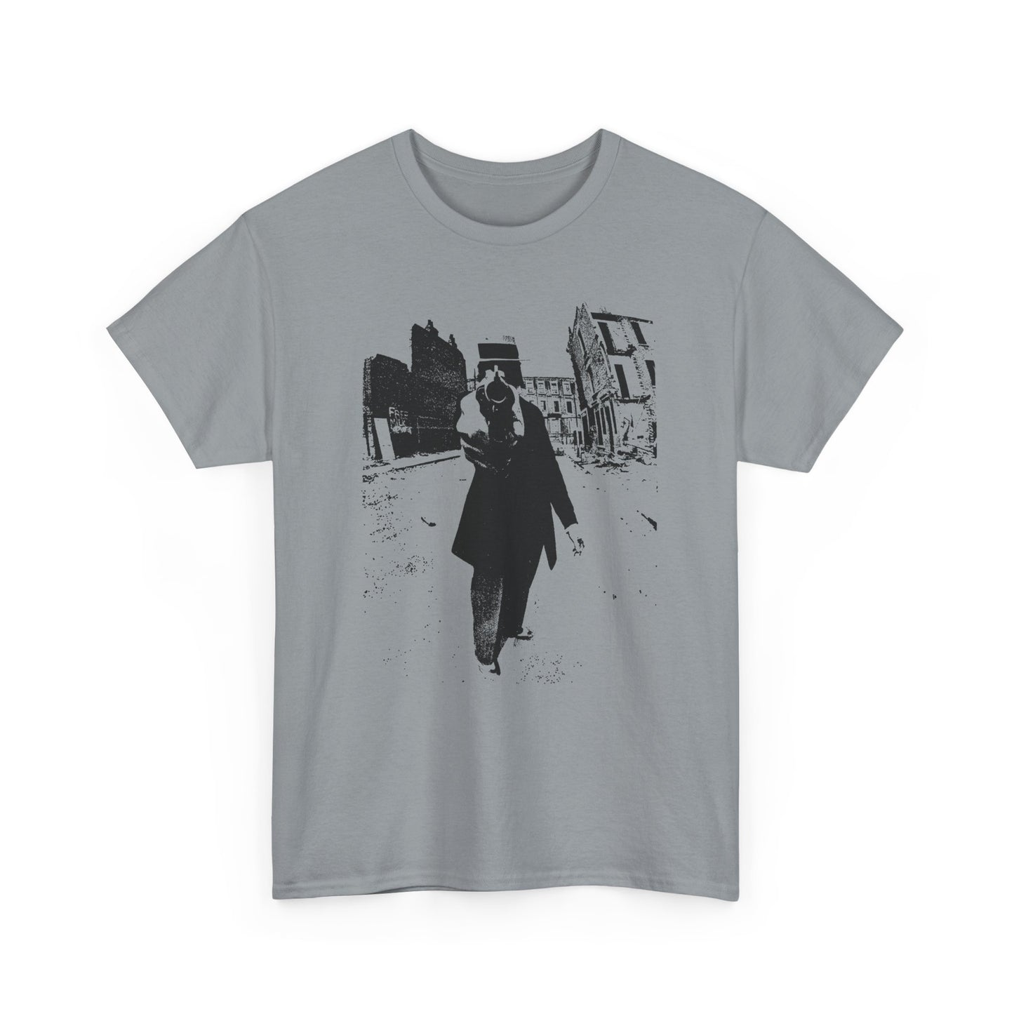 1960s counter culture magazine (friends) man with gun cover custom edit tshirt
