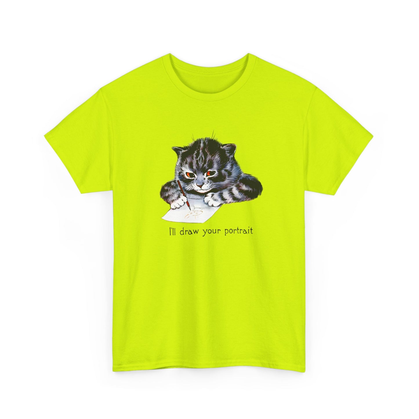 louis wain anthropomorphised cat painting i'll draw your portrait tshirt