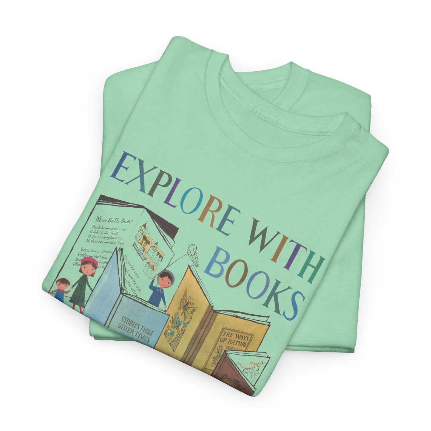 1957 book week poster by a&m provensen explore with books tshirt