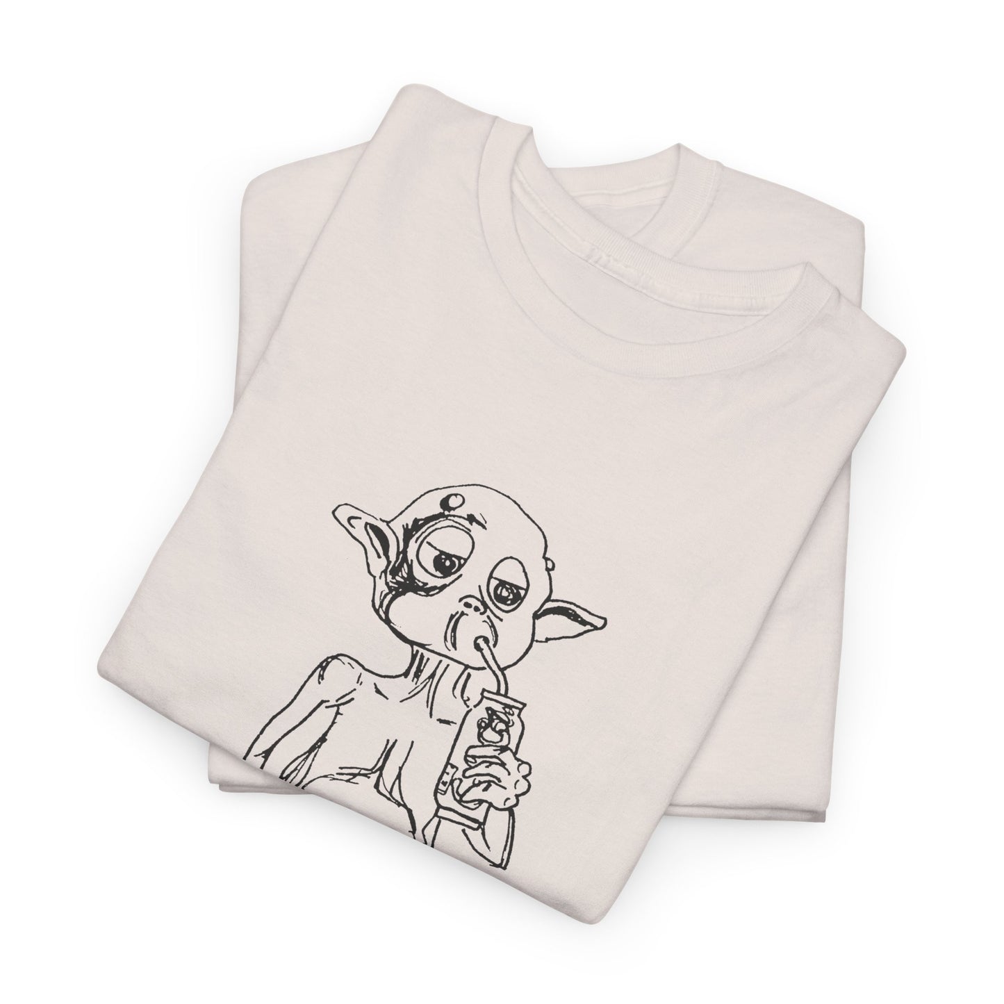 mysterious alien creature (MAC) drinking cola full body original sketch tshirt
