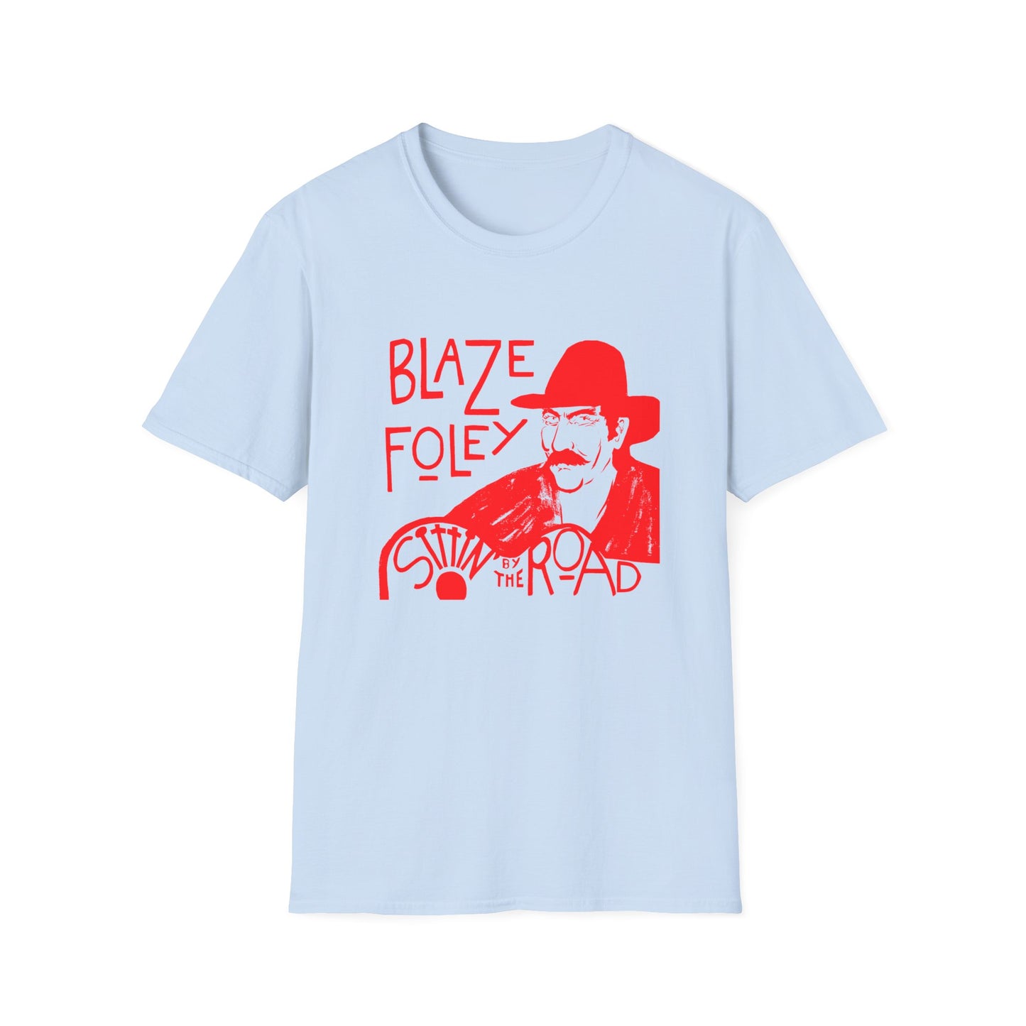 blaze foley sittin' by the road red stencil fan art tshirt