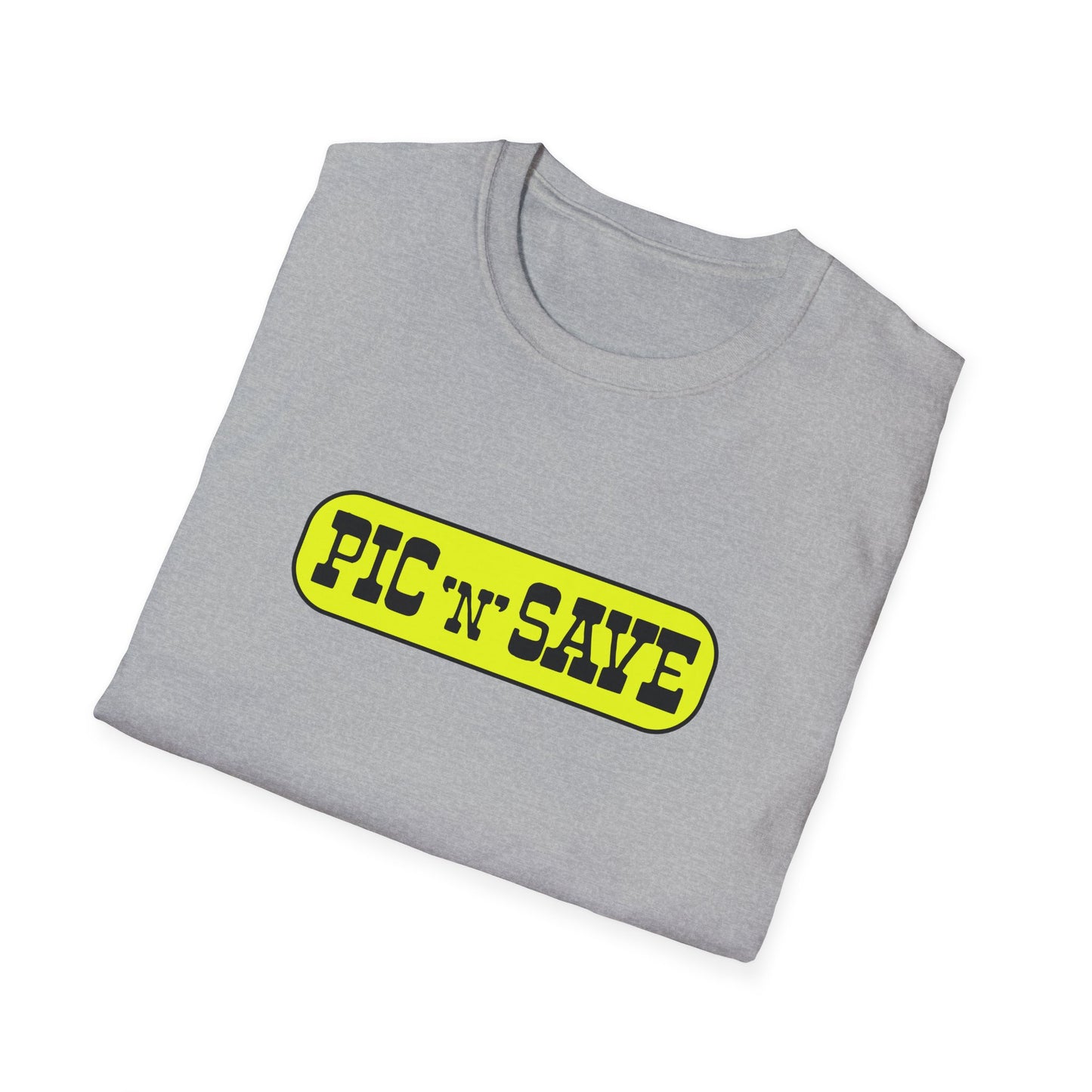 pic n save retail chain logo tshirt