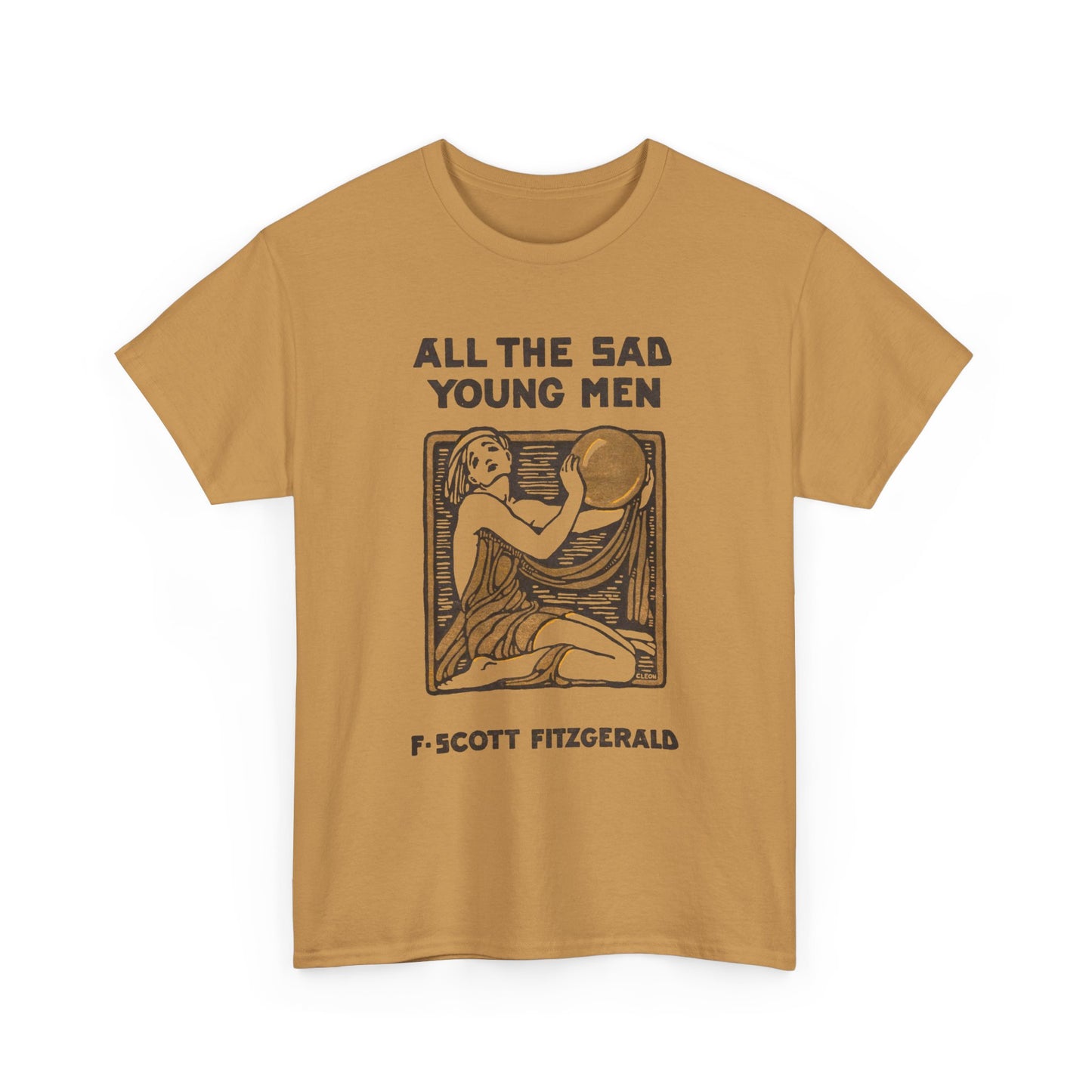 1926 f. scott fitzgerald book cover by cleo damianakes for all the sad young men tshirt
