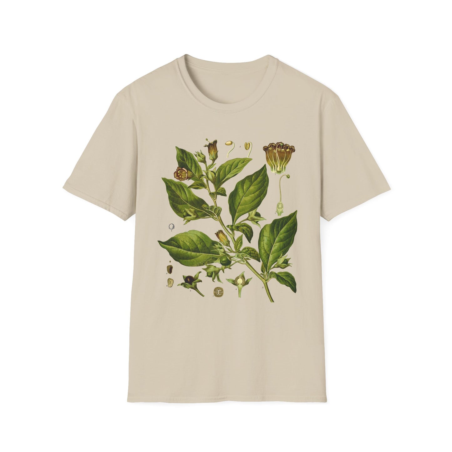 1887 botanical print from kohler's plants by hermann adolph kohler featuring atropa belladonna or deadly nightshade tshirt