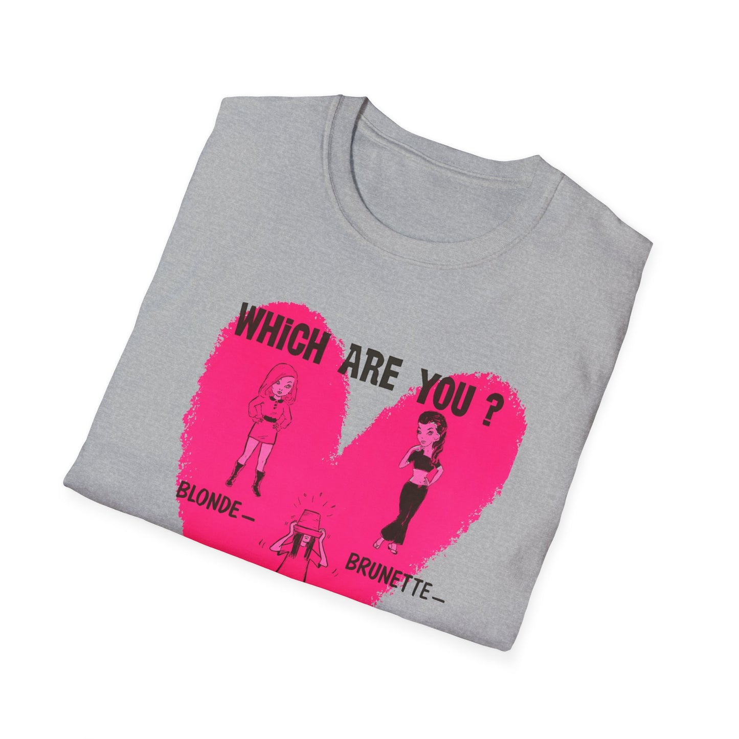 1960s/70s anti drug poster tshirt which are you? blonde, brunette, or pothead? by smartset smarteen s.o.s tshirt