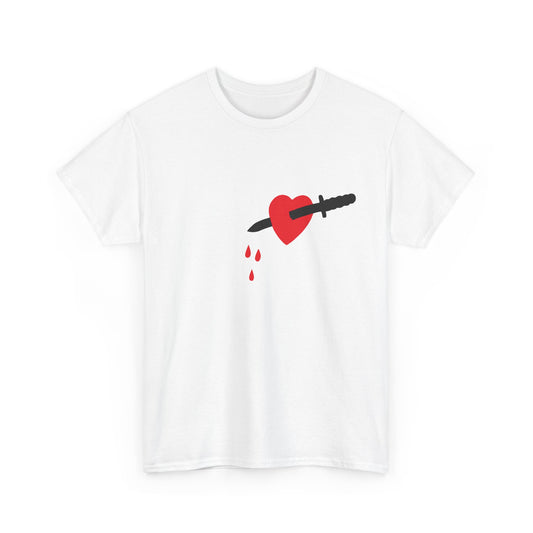 1970s vintage stabbed in the heart reproduction tshirt